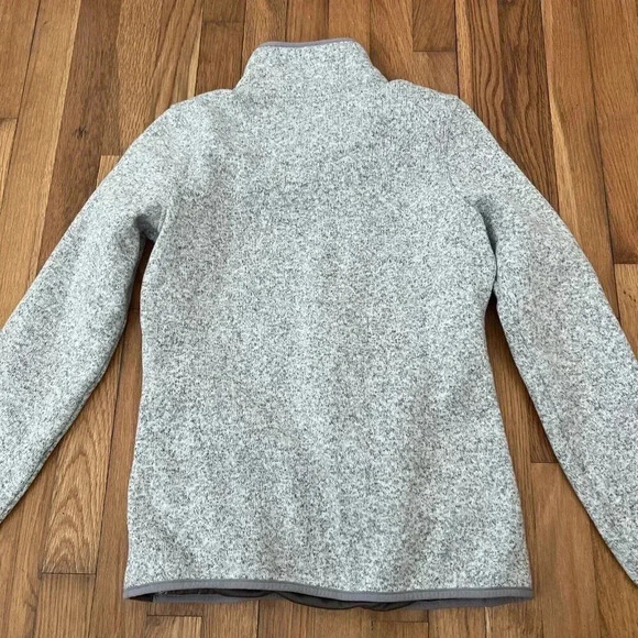 LL Bean Sweater Women's Misses Gray Fleece Rugged Knit Snap Casual Size XS - Picture 7 of 7